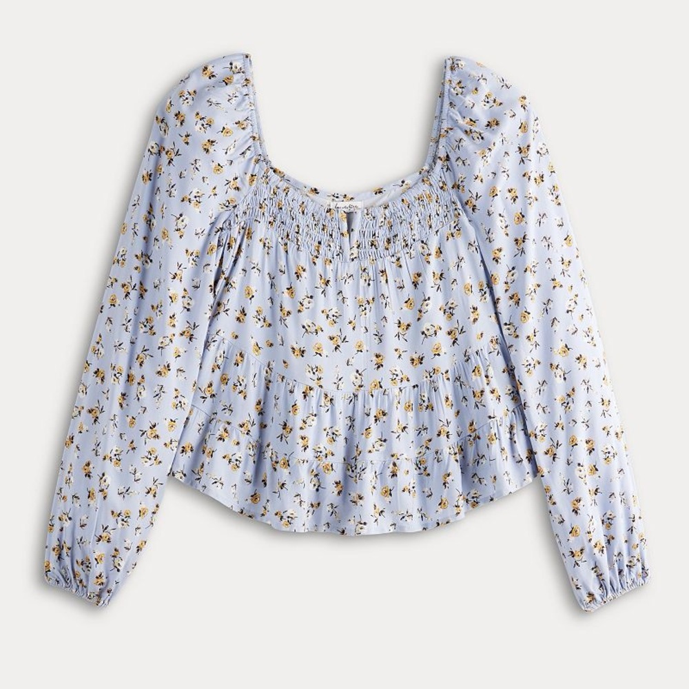 New Love Fire Floral Blue Women's Top